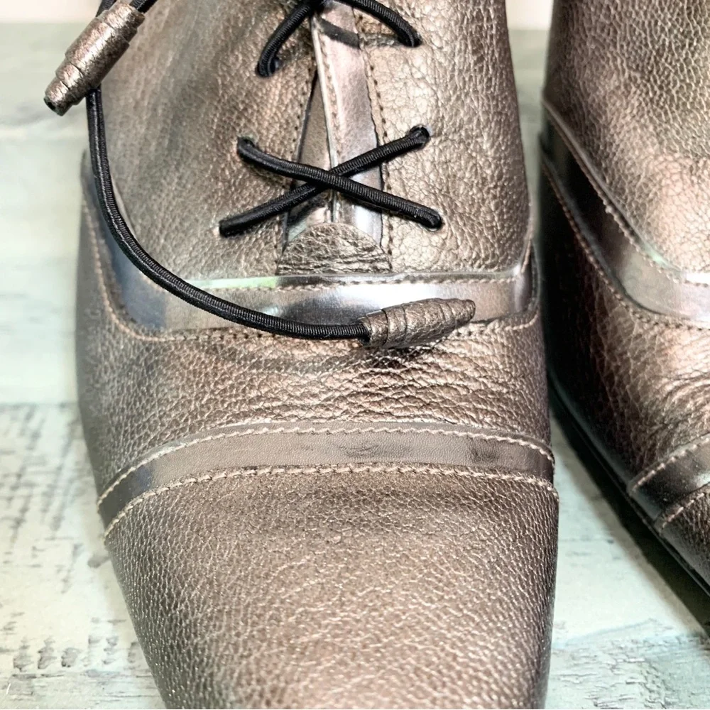 Stuart Weitzman Cavendish Shoes Bronze Tie Heels 8.5 - Picture 4 of 15